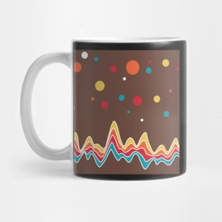 rainbow ecg and colorful confetti on chocolate Mug